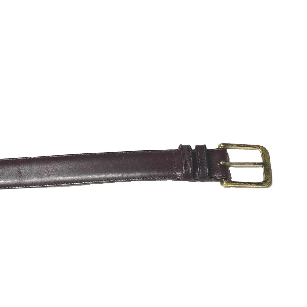 Coach Vintage Mens Belt Size 34 Genuine Cowhide Leather Brass Buckle Dk Brown